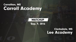 Matchup: Carroll Academy vs. Lee Academy  2016