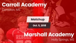 Matchup: Carroll Academy vs. Marshall Academy  2018