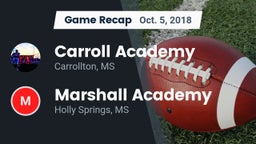 Recap: Carroll Academy  vs. Marshall Academy  2018