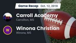 Recap: Carroll Academy  vs. Winona Christian  2018