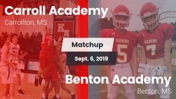Matchup: Carroll Academy vs. Benton Academy  2019