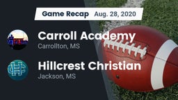 Recap: Carroll Academy  vs. Hillcrest Christian  2020
