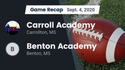 Recap: Carroll Academy  vs. Benton Academy  2020