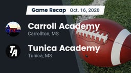 Recap: Carroll Academy  vs. Tunica Academy 2020