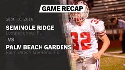 Recap: Seminole Ridge  vs. Palm Beach Gardens  2016