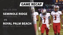 Recap: Seminole Ridge  vs. Royal Palm Beach  2016