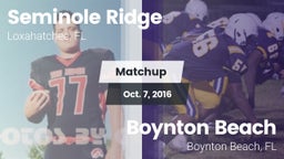 Matchup: Seminole Ridge vs. Boynton Beach  2016