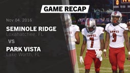 Recap: Seminole Ridge  vs. Park Vista  2016