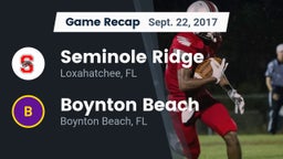 Recap: Seminole Ridge  vs. Boynton Beach  2017