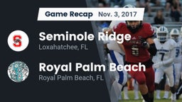Recap: Seminole Ridge  vs. Royal Palm Beach  2017