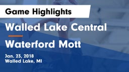 Walled Lake Central  vs Waterford Mott  Game Highlights - Jan. 23, 2018