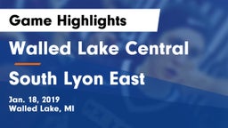 Walled Lake Central  vs South Lyon East Game Highlights - Jan. 18, 2019