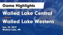 Walled Lake Central  vs Walled Lake Western Game Highlights - Jan. 22, 2019
