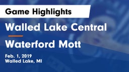 Walled Lake Central  vs Waterford Mott Game Highlights - Feb. 1, 2019