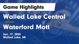 Walled Lake Central  vs Waterford Mott Game Highlights - Jan. 17, 2020
