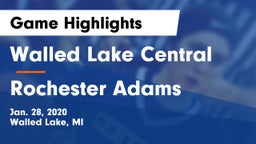 Walled Lake Central  vs Rochester Adams Game Highlights - Jan. 28, 2020