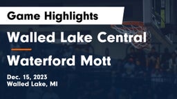 Walled Lake Central  vs Waterford Mott Game Highlights - Dec. 15, 2023