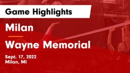 Milan  vs Wayne Memorial  Game Highlights - Sept. 17, 2022