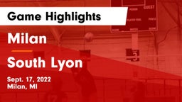Milan  vs South Lyon  Game Highlights - Sept. 17, 2022