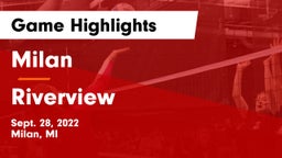 Milan  vs Riverview  Game Highlights - Sept. 28, 2022