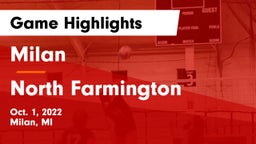 Milan  vs North Farmington  Game Highlights - Oct. 1, 2022