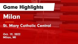 Milan  vs St. Mary Catholic Central  Game Highlights - Oct. 19, 2022