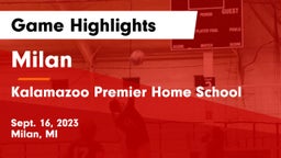 Milan  vs Kalamazoo Premier Home School Game Highlights - Sept. 16, 2023