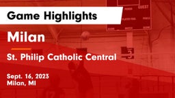 Milan  vs St. Philip Catholic Central  Game Highlights - Sept. 16, 2023