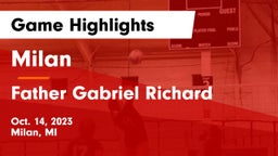 Milan  vs Father Gabriel Richard  Game Highlights - Oct. 14, 2023