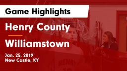 Henry County  vs Williamstown  Game Highlights - Jan. 25, 2019
