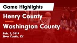 Henry County  vs Washington County  Game Highlights - Feb. 2, 2019
