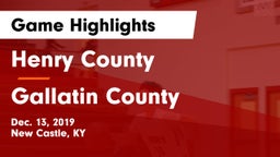 Henry County  vs Gallatin County  Game Highlights - Dec. 13, 2019