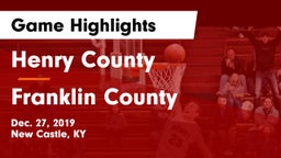 Henry County  vs Franklin County  Game Highlights - Dec. 27, 2019