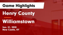 Henry County  vs Williamstown  Game Highlights - Jan. 31, 2020