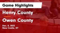 Henry County  vs Owen County  Game Highlights - Dec. 8, 2023