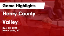 Henry County  vs Valley  Game Highlights - Dec. 28, 2023