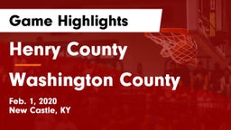 Henry County  vs Washington County  Game Highlights - Feb. 1, 2020
