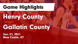 Henry County  vs Gallatin County  Game Highlights - Jan. 21, 2021
