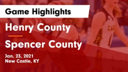 Henry County  vs Spencer County  Game Highlights - Jan. 23, 2021