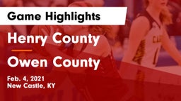 Henry County  vs Owen County  Game Highlights - Feb. 4, 2021
