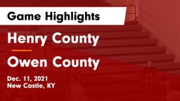 Henry County  vs Owen County  Game Highlights - Dec. 11, 2021