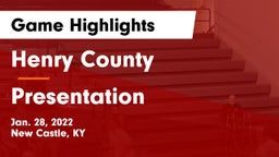 Henry County  vs Presentation Game Highlights - Jan. 28, 2022