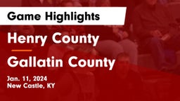 Henry County  vs Gallatin County  Game Highlights - Jan. 11, 2024