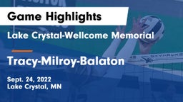 Lake Crystal-Wellcome Memorial  vs Tracy-Milroy-Balaton  Game Highlights - Sept. 24, 2022
