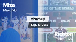 Matchup: Mize vs. Richton  2016