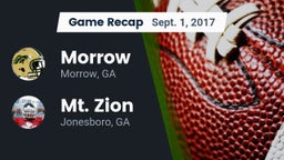 Recap: Morrow  vs. Mt. Zion  2017
