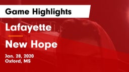 Lafayette  vs New Hope Game Highlights - Jan. 28, 2020