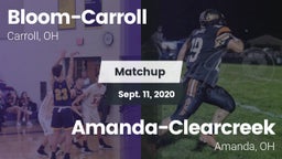 Matchup: Bloom-Carroll vs. Amanda-Clearcreek  2020