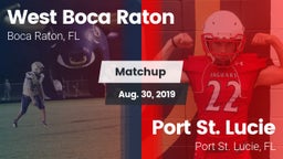 Matchup: West Boca Raton vs. Port St. Lucie  2019