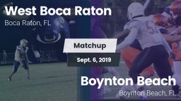Matchup: West Boca Raton vs. Boynton Beach  2019